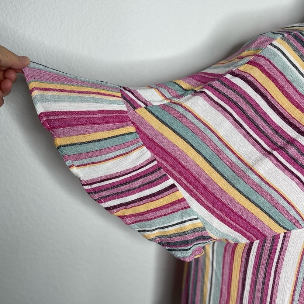 Kori Multicolor Striped Tunic Tassels Lightweight Summer Resort  Size Medium - Picture 8 of 15